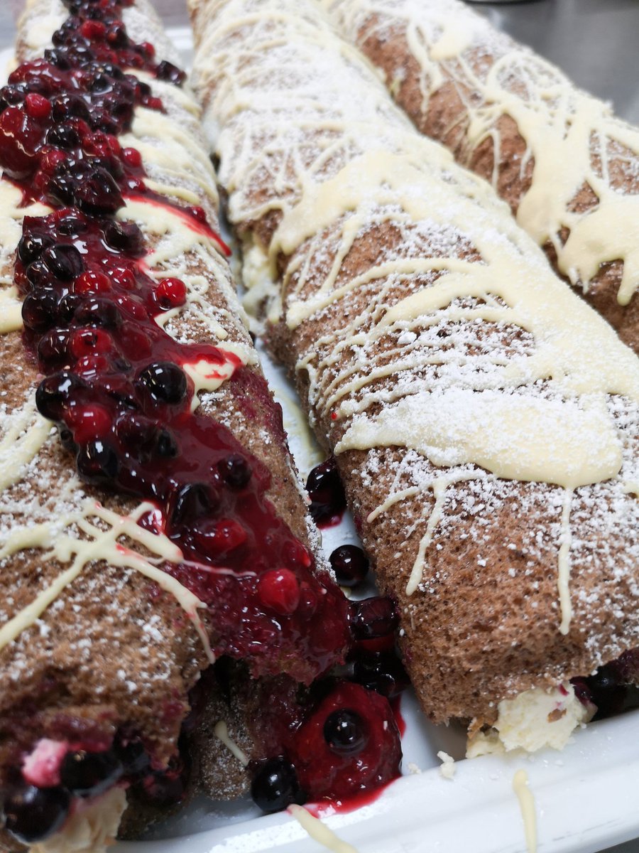 White chocolate Swiss roll.with a fruits of the forest topping.<a href="/QueenMarysSch/">Queen Mary's School</a> @