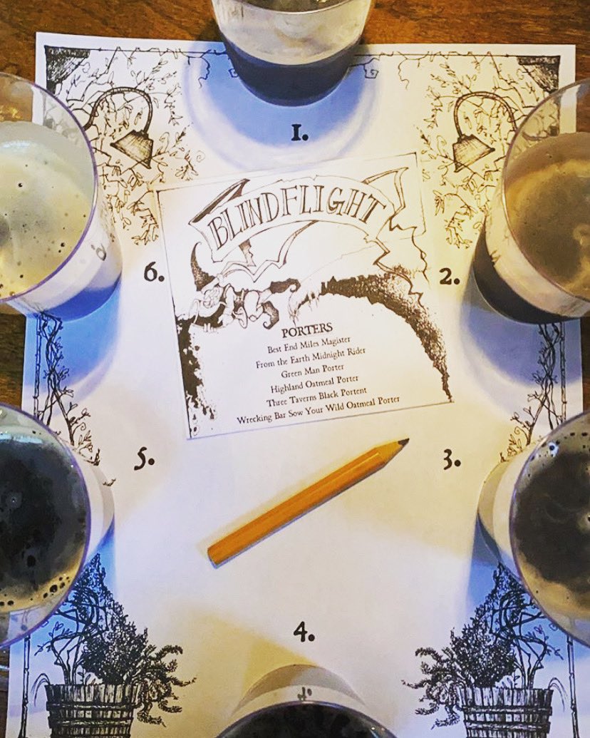 brickstorepub's tweet photo. Porter Blind Flight all day! Put your beer taste buds to the test and pick your favorite porter! Featuring these awesome breweries: @BestEndBrewing @Fromtheearth_ga @GreenManBrewing @HighlandBrews @ThreeTaverns @WreckingBar π»β¨ #porter #blindflight #craftbeer #beer #deacturga https://t.co/ARyCbt0MI5