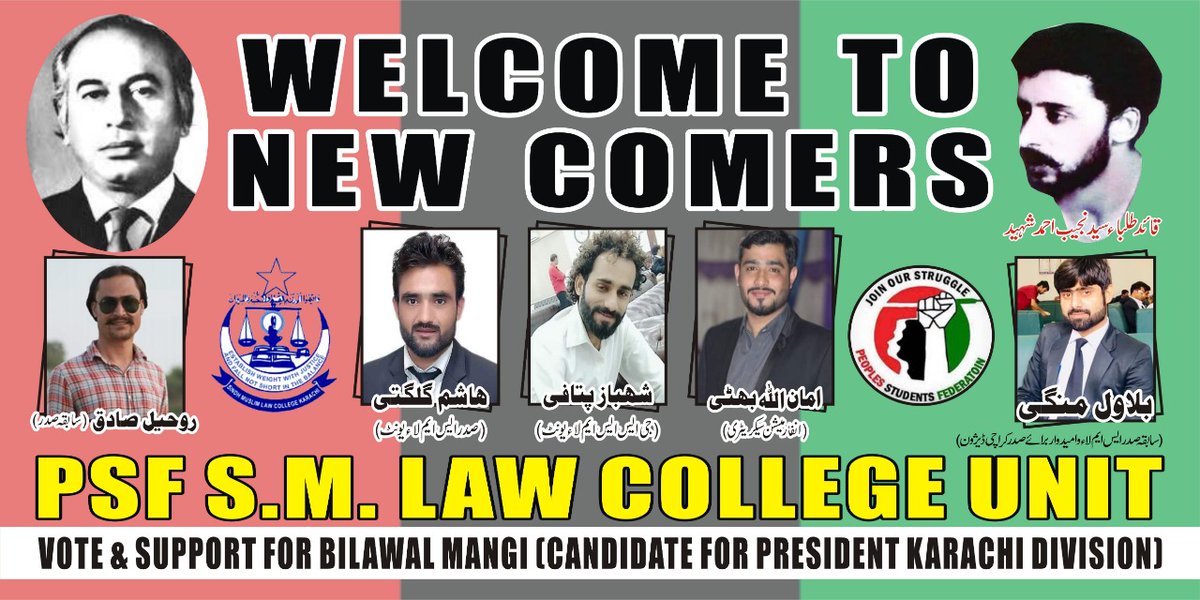Bilawalmangi786's tweet photo. #PSF 
#SindhMuslimLawCollege
#WarmlyWelcomed
#ToNewBatch
#BALLB(Hon's) Batch 19-20
@AajizDhamrah @MediaCellPPP @shahzadShafi007 @psfmansoor https://t.co/KlEs2UO2mH