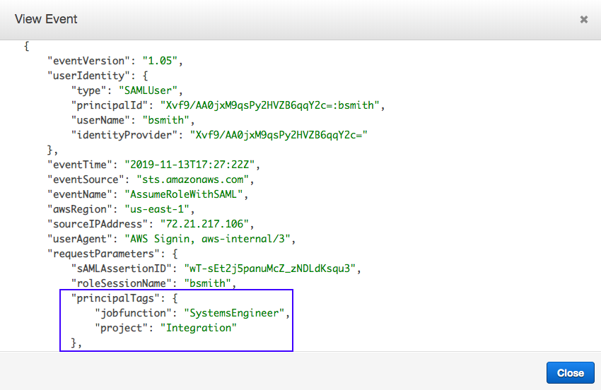 AWSIdentity's tweet image. New! View user attributes in #AWSCloudTrail to easily identify the user identity of your AWS session: amzn.to/2OJd9wO