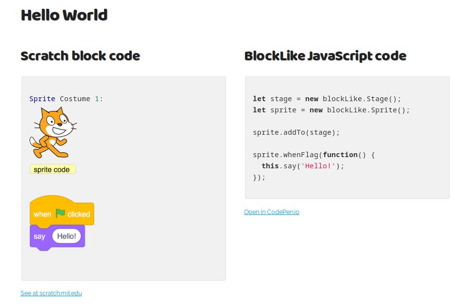 utopiah's tweet photo. BlockLike.js https://t.co/fNjlSuMwds is an educational JavaScript library. It bridges the gap between block-based and text-based programming. https://t.co/UQAvVMNZ2j