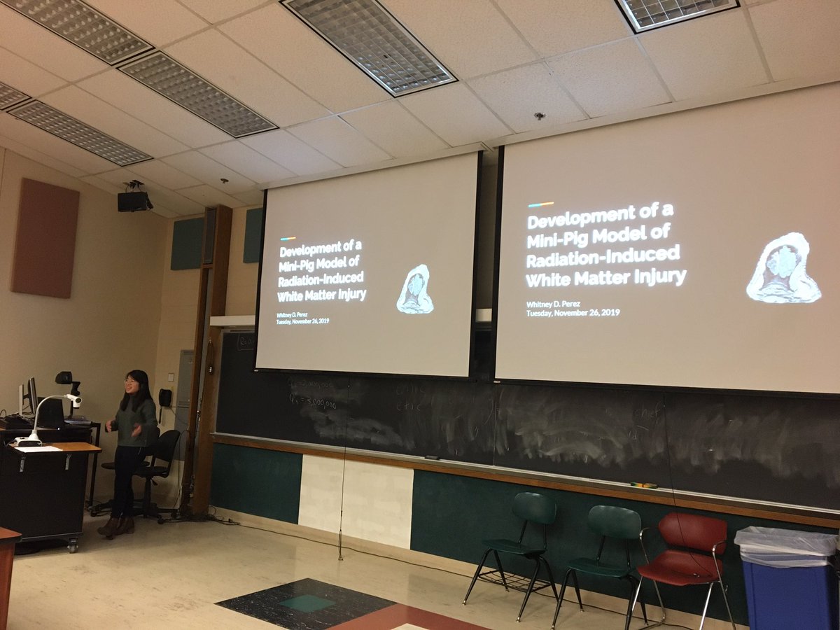 drmcilrath's tweet image. Two of my partners in the @cjpt_mri lab presented their research in seminar at Purdue University this evening. Great job guys!!! 👍 #brainradiationinjury #mousemodeling #pigmodeling #medicalphysics #Purdue