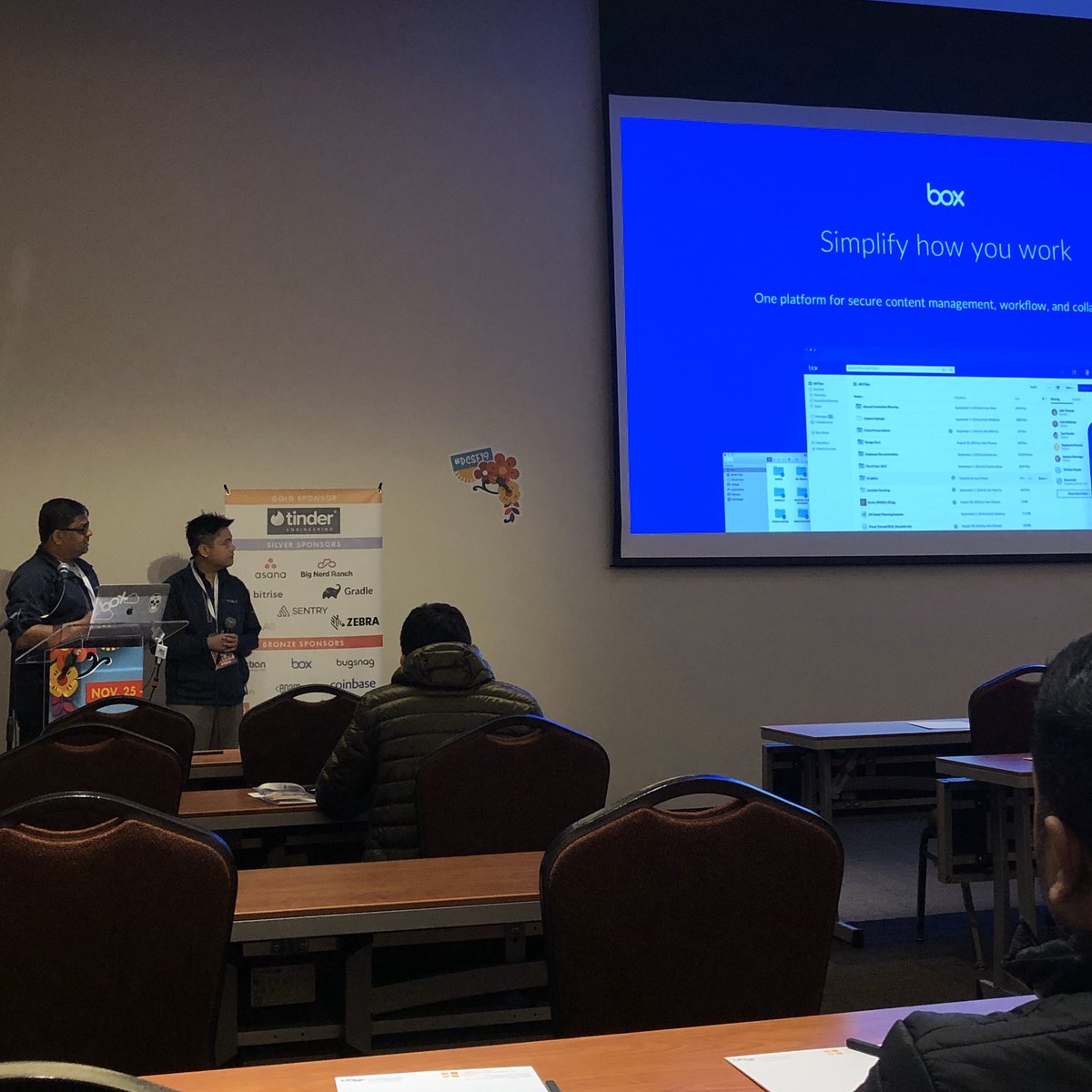 chrismckinneylg's tweet photo. Always cool seeing some of your customers on stage at #DCSF19 

Congrats to @PinterestEng and @Box on showcasing their hard work on UI testing and enterprise security. 

#computerfutures #TheMobilers https://t.co/LT1zsKspsY