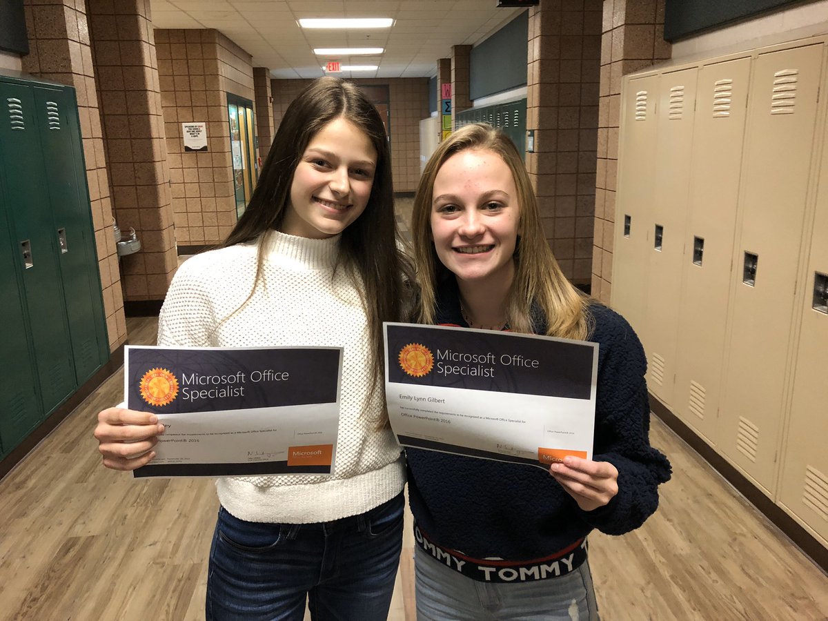 MrsSwit's tweet photo. Microsoft Office Specialist #MOS Certifications earned today. Independent, Engaged students with a strong work ethic! #lfleads #lfbusn #microsoft #gmetrix #excel #powerpoint #word #certiport https://t.co/rIz2nBd5hF