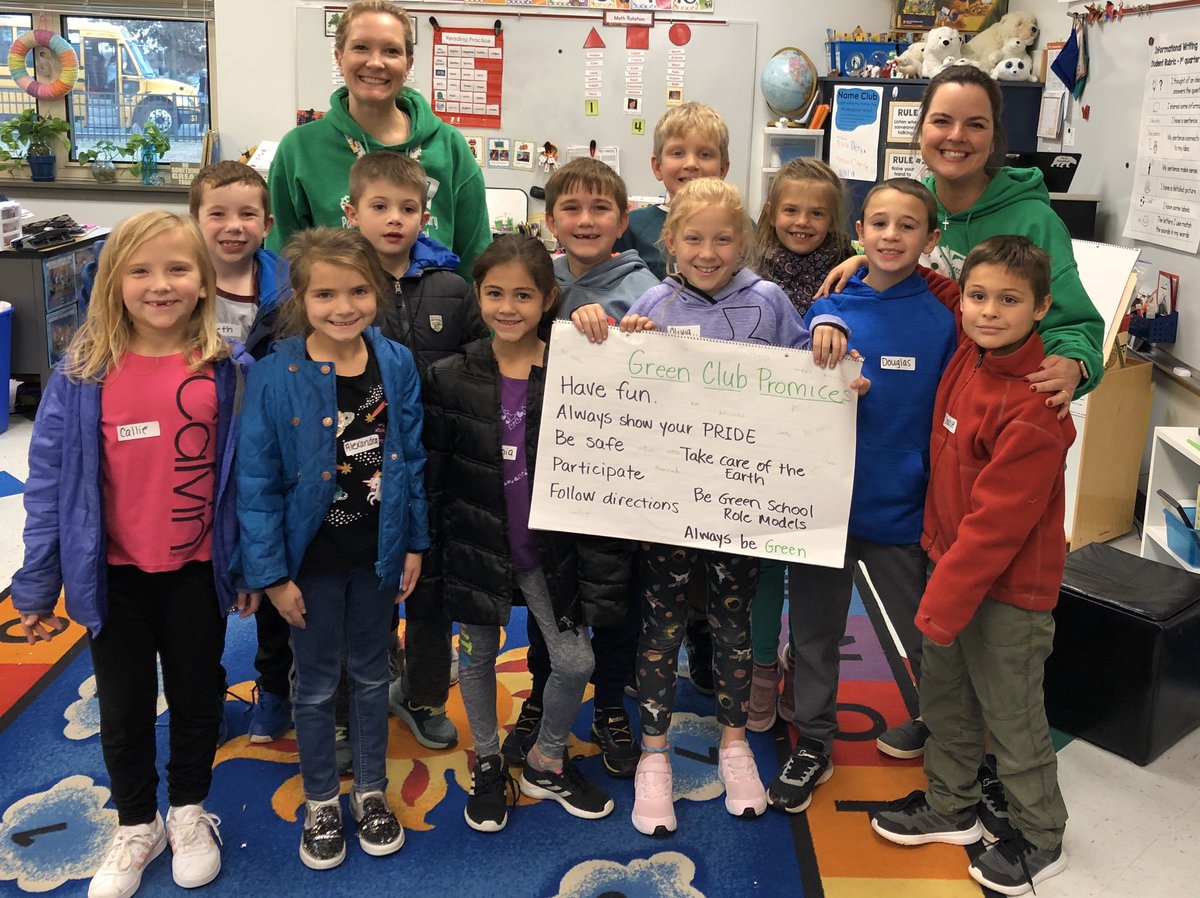 After school Green Club 2nd Graders signed our Green School promises today. 1st promise- HAVE FUN!