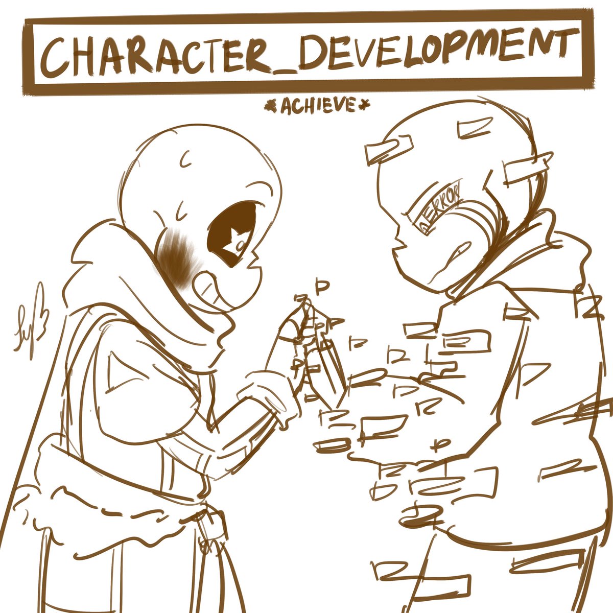 Ly_TC_alt's tweet image. EXPERIMENT_1.5_404_HAPHEPHOBIA [START]
All start because of the idea of everything that Error have minor glitch at place he touch or being touch. Ink just want to see how this character can develop at one point, he doesn’t know what he getting into.
#ErrorInk #errorsan #inksans