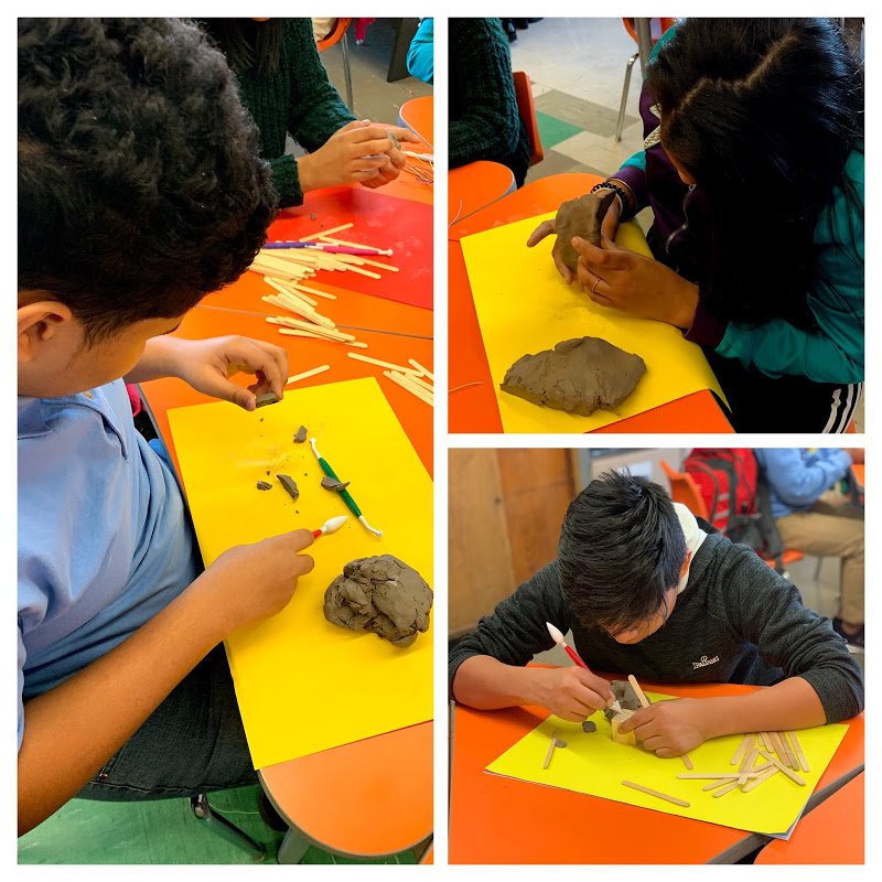 NSLA Scholars creating 3-D forms in Art Class