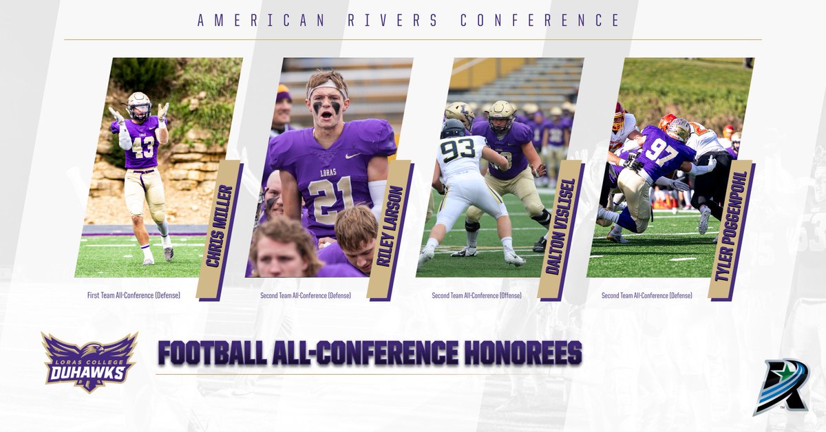 LorasAthletics's tweet photo. .@LorasCollegeFB Lands Four on @AmerRiversConf All-Conference Teams  https://t.co/9MGSFK6E9N #GoDuhawks https://t.co/vCEsrgRmIK