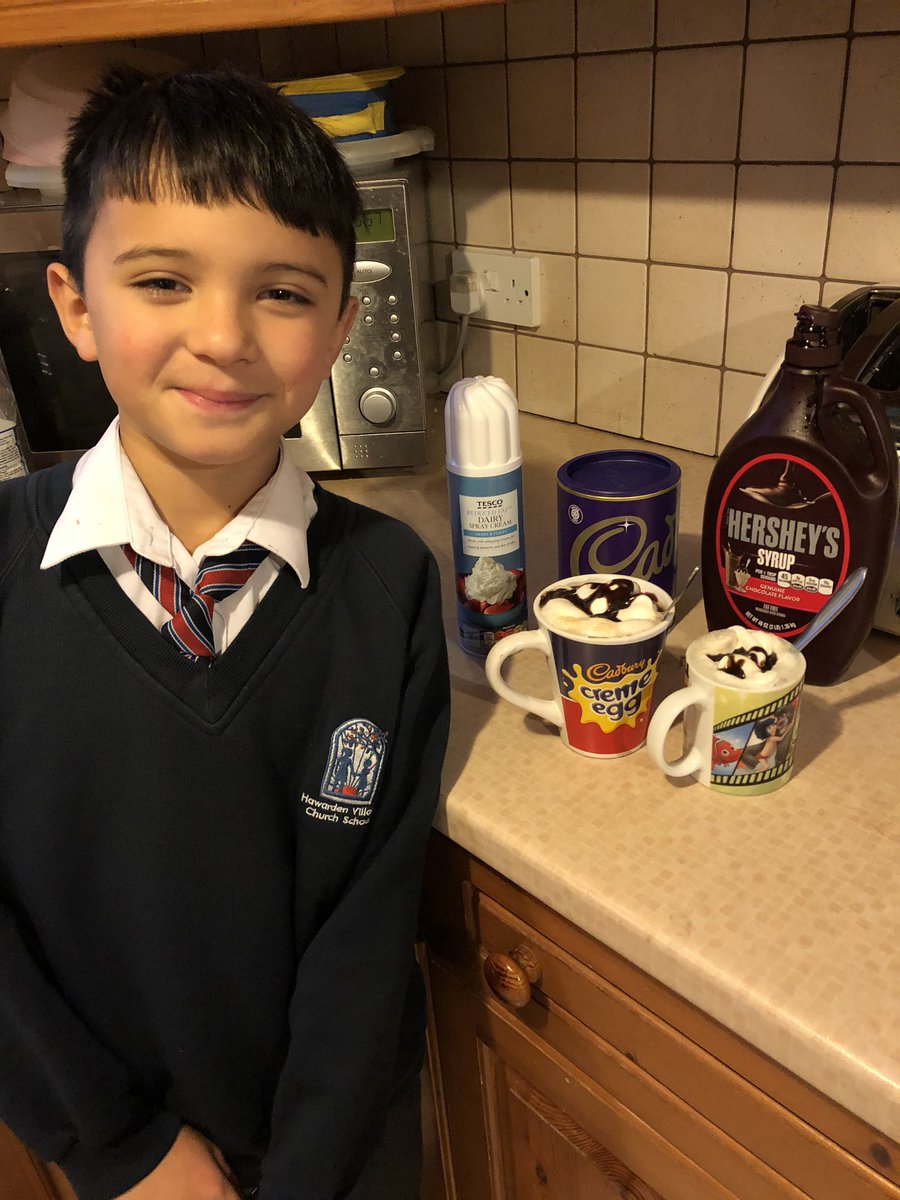 Callum made his hot chocolate <a href="/y4hvcs/">@Y4HVCS</a> #halftermhomework