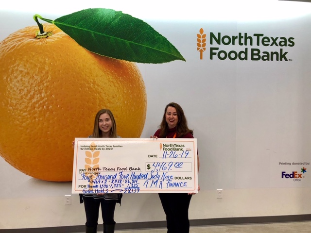Our Dallas corporate team not only donated 1,590 pounds of food; today they presented The North Texas Food Bank with a check! All together, we donated 28,139 meals! Thank you to everyone who donated including several of our business partners! #TMXCares