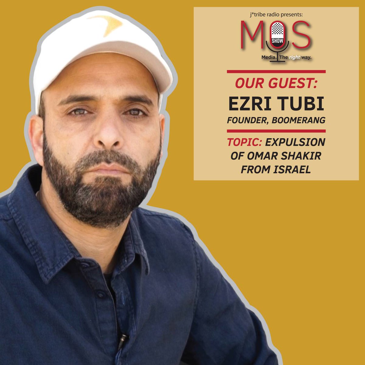 TheMosShow's tweet photo. This week we will have on @EzriTubi from @ForBoomerang to talk about @hrw's @OmarSShakir being deported from Israel for his anti-Semitic BDS activities.

Listen on @jtriberadio. https://t.co/VHvahZHjxp