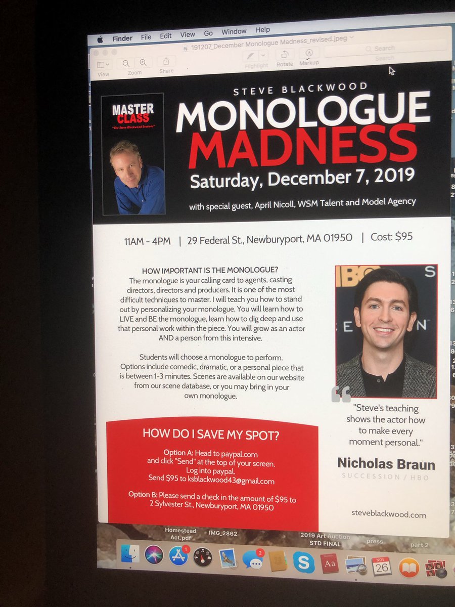 Need Monologue brush up? 2,spots left w agent April Nicollle and myself #bostonactors  #newenglandactors
