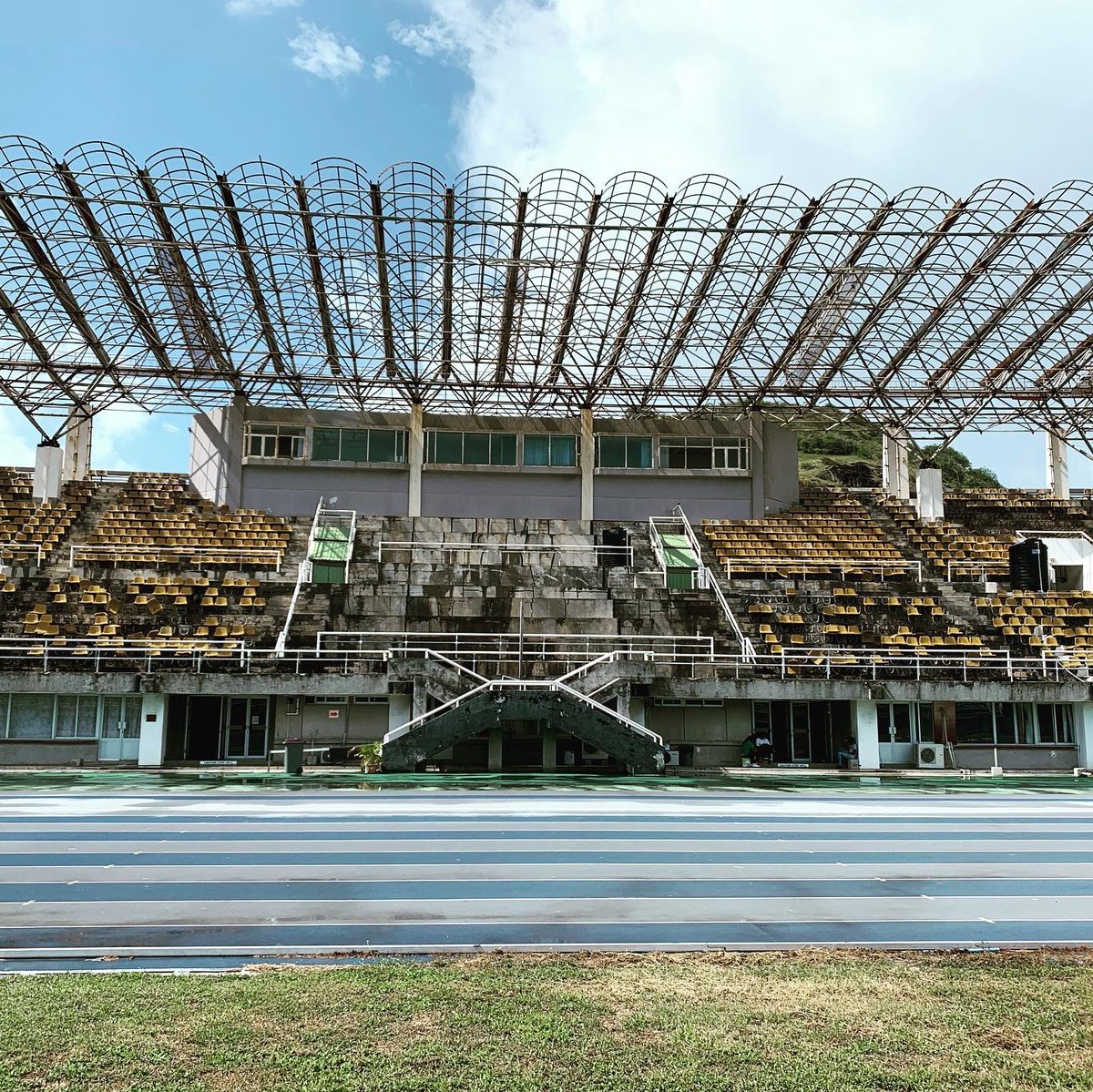 SonoSnowbunny's tweet photo. After the fire that destroyed the original St Jude hospital, they made a temporary space in the national football stadium. That was 10 years ago. #perserverance https://t.co/spglXeLSn6
