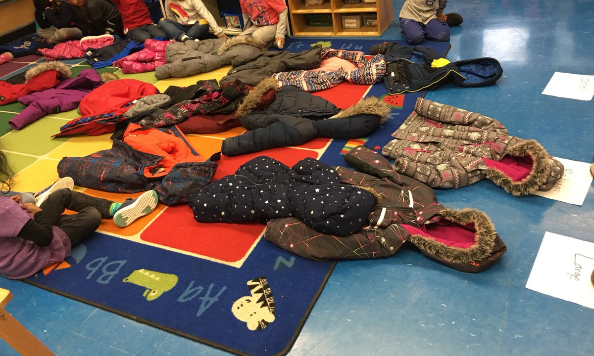 MsJKapoor's tweet photo. We can find math everywhere! Our read-a-loud of Goldilocks taught us about small, medium, and large...so we tried to investigate what size category our shoes & jackets fit in. #StorytellingAndMath @TDSB_MSPS @LC3_TDSB @tdsb https://t.co/idTrtS1JB7