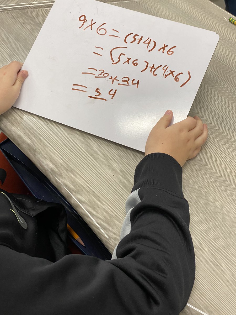 Logan_Hicks14's tweet photo. Just a little multiplication practice using the break apart strategy before Thanksgiving break! #prideandtradition https://t.co/ZBYfMyO8LO