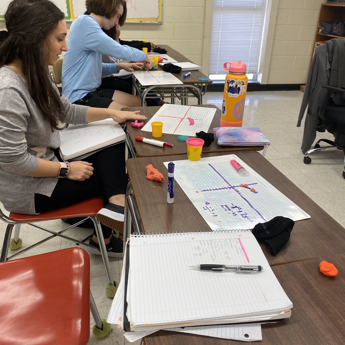 mrsflanflan's tweet photo. Used #playdoh to review graphs of linear & quadratics THEN to introduce how to graph square root and inverse functions. the play doh was used to create points from a table then to finalize the lines. Great before holiday activity. #iteachmath #preteach #pcpride @Pinecrest_MCS https://t.co/VnSMTx9Nt6