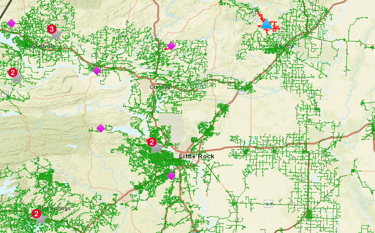 KATVNews's tweet image. .@EntergyArk is reporting more than 800 outages around the state and more than 530 in White County alone #arwx