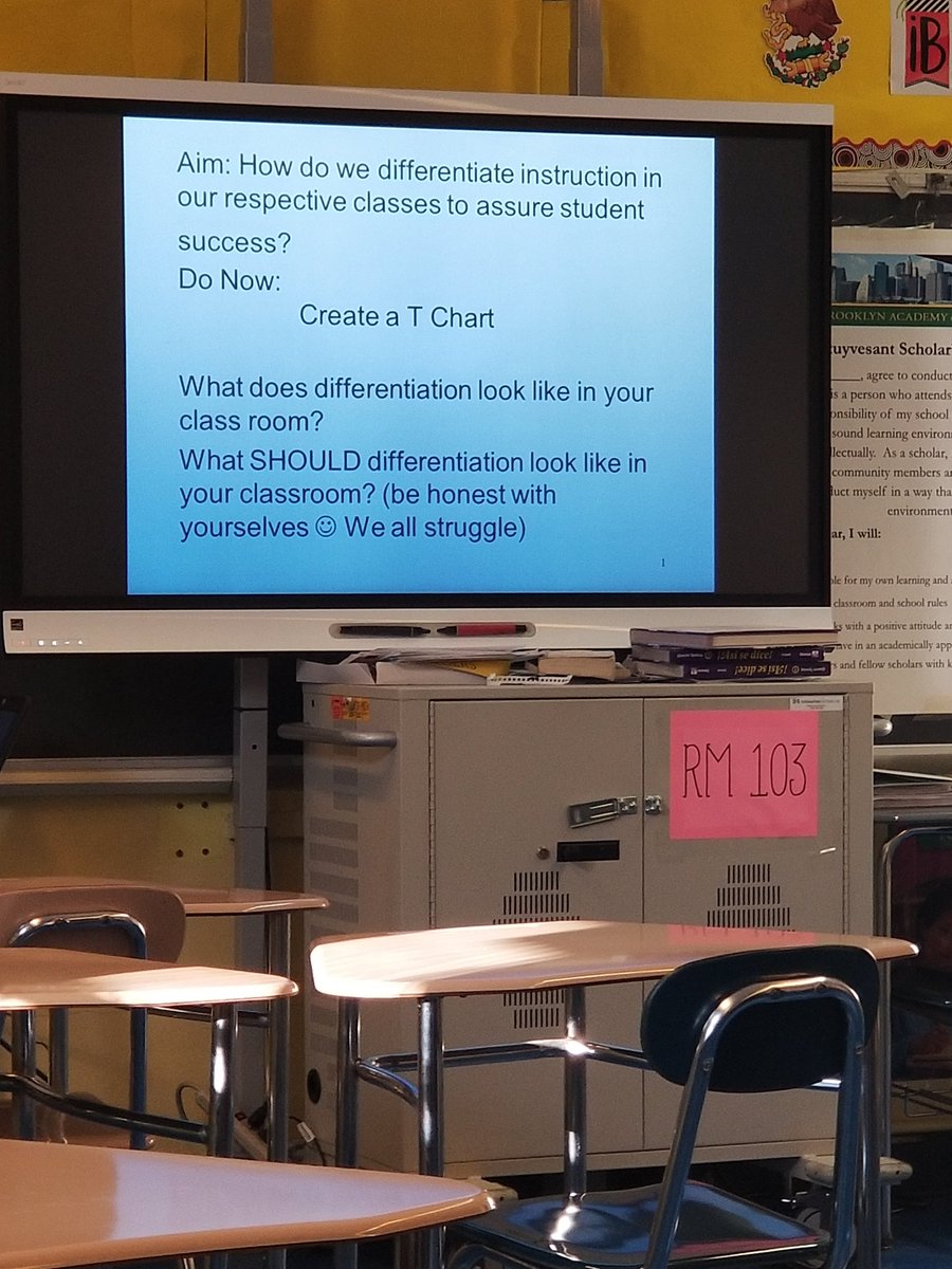 BrooklynGlobal1's tweet photo. Teacher-led PD today on differentiation #sharemyexpertise Shout outs to @MsFilarakos for engaging us in a thoughtful discussion & @DevineBKAGF for supporting with evidence! #knoweverystudentwell #strengthencoreinstruction https://t.co/sV4NcwTO7v