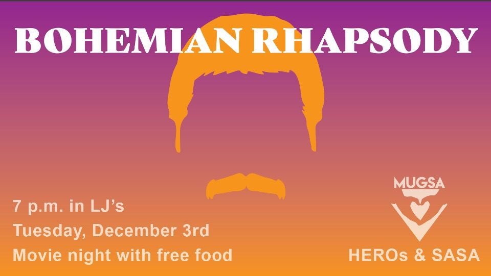 mu_gsa's tweet photo. Hope that everyone is having a wonderful break. Make sure to join us for our Bohemian Rhapsody event next Tuesday, Dec 3rd with @heros_mu and SASA! CS
•
•
•
#community #diversity #education #equality #getinvolvedmu #inclusion #inclusivemu #lgbt #lgbtqia #mually #queer https://t.co/tD3MbN8jle