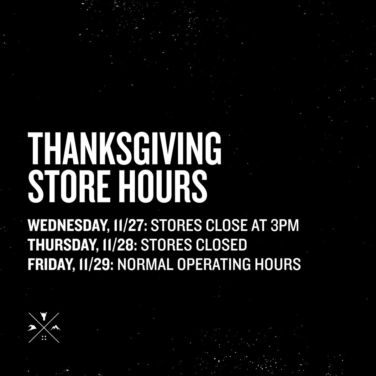 SessionsWCD's tweet photo. Please note the following store hours for all locations over the next few days. Being able to spend time with family &amp; friends will always be important to us during this season. THANK YOU for your understanding and continued support. We'll see you soon!! https://t.co/dgF0V3Npzn