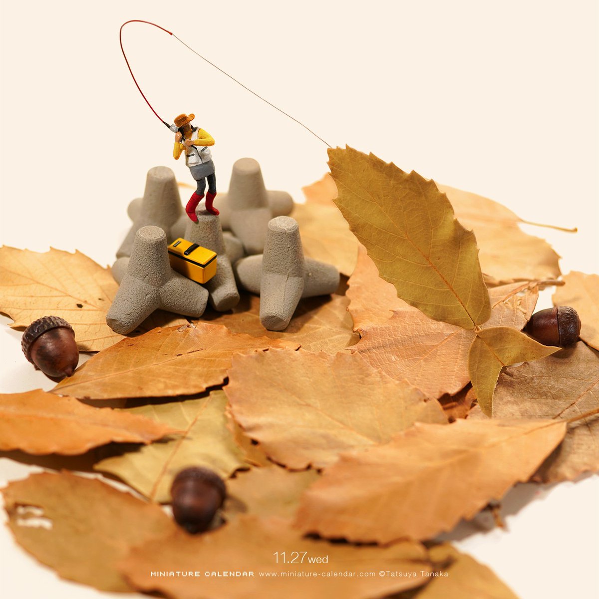 「Leaf Reef
 
#FallenLeaves #Fishing 」|Tatsuya Tanaka 田中達也のイラスト