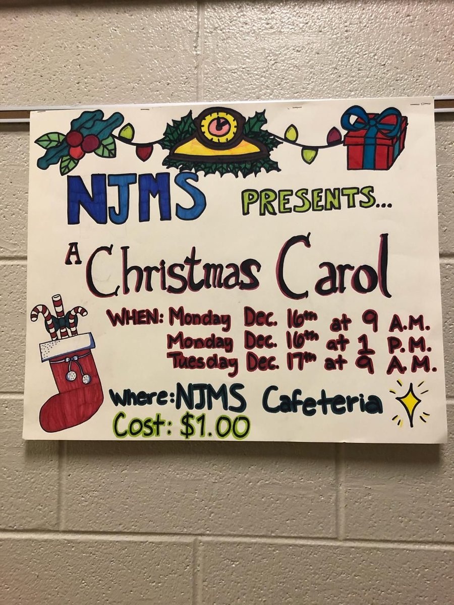 NJMSMiddle's tweet photo. NJMS theater presents "A Christmas Carol" #EveryDayIsBlueDevilDay https://t.co/ID1fhV5wwJ