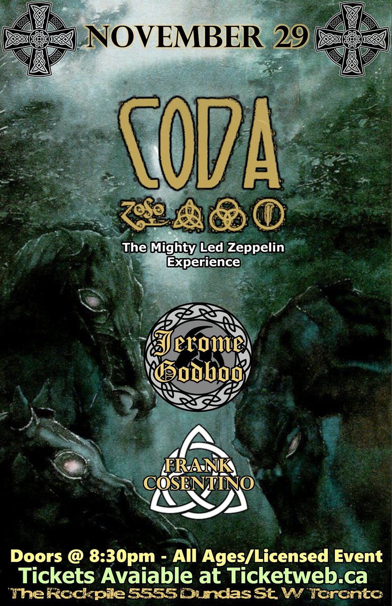 codaledzeppelin's tweet image. FRI NOV 29TH CODA @ THE ROCKPILE!!