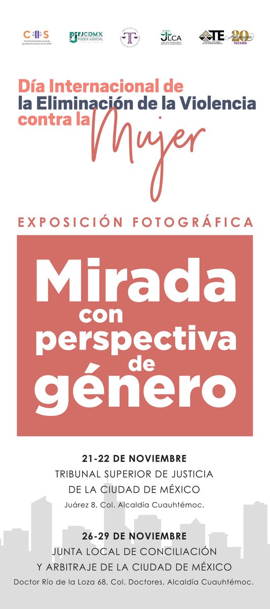 JuntaLocalCDMX's tweet photo. Dentro de las actividades conmemorativas del #DiaNaranja la @jlcadf invita a la exposición fotográfica "Mirada con #PerspectivaDeGénero " Del 26 al 29 de noviembre. Entrada libre. @TJA_CDMX @PJCDMX @TECDMX https://t.co/BvRX05xuEr