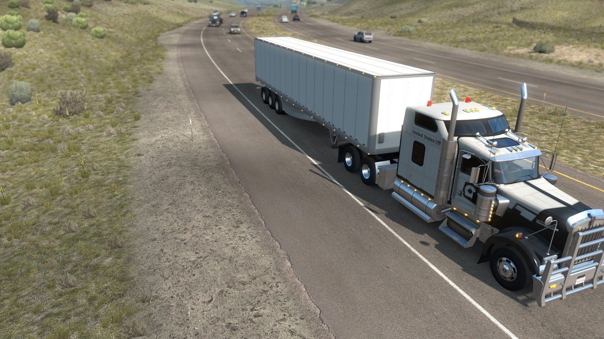 grafickfirecam's tweet photo. 🚚While waiting for new truck to join #AmericanTruckSimulator I’m doing some trucking with my Beast between 2 awsome states - from #UtahDLC to Washington 🚛 @SCSsoftware https://t.co/OFQecxtcVa