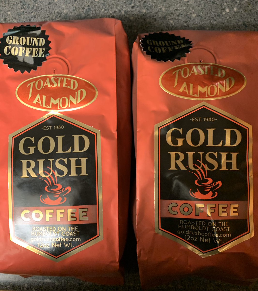 Oh my yumminess! When the Humboldt family visits you get your favorite Gold Rush coffee!! #toastedalmond #alittletasteofhome ❤️☕️☕️☕️