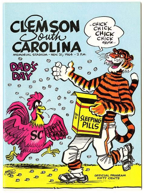 Apparently in 1964 Clemson took some of those sleeping pills because the offense never got going. This would be Clemson’s first home loss in the series. The Tigers fell by a score of 7-3.