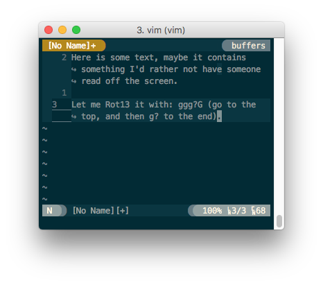 aidanbwilson's tweet photo. Typing on a keyboard without legends leads so some interesting #Vim discoveries, such as g?+motion will Rot13 encode text! https://t.co/2DNBmjiGTG