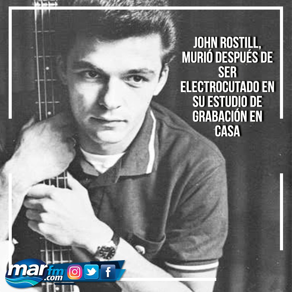 #UnDíaComoHoy #MarFM #JhonRostill En 1973 🎸😢⚡🙇‍♂️🎸
John Rostill, ex bajista de The Shadows, murió después de ser electrocutado en su estudio de grabación en casa. Un periódico local publicó el titular: "El músico de pop muere, causa aparente de la guitarra".