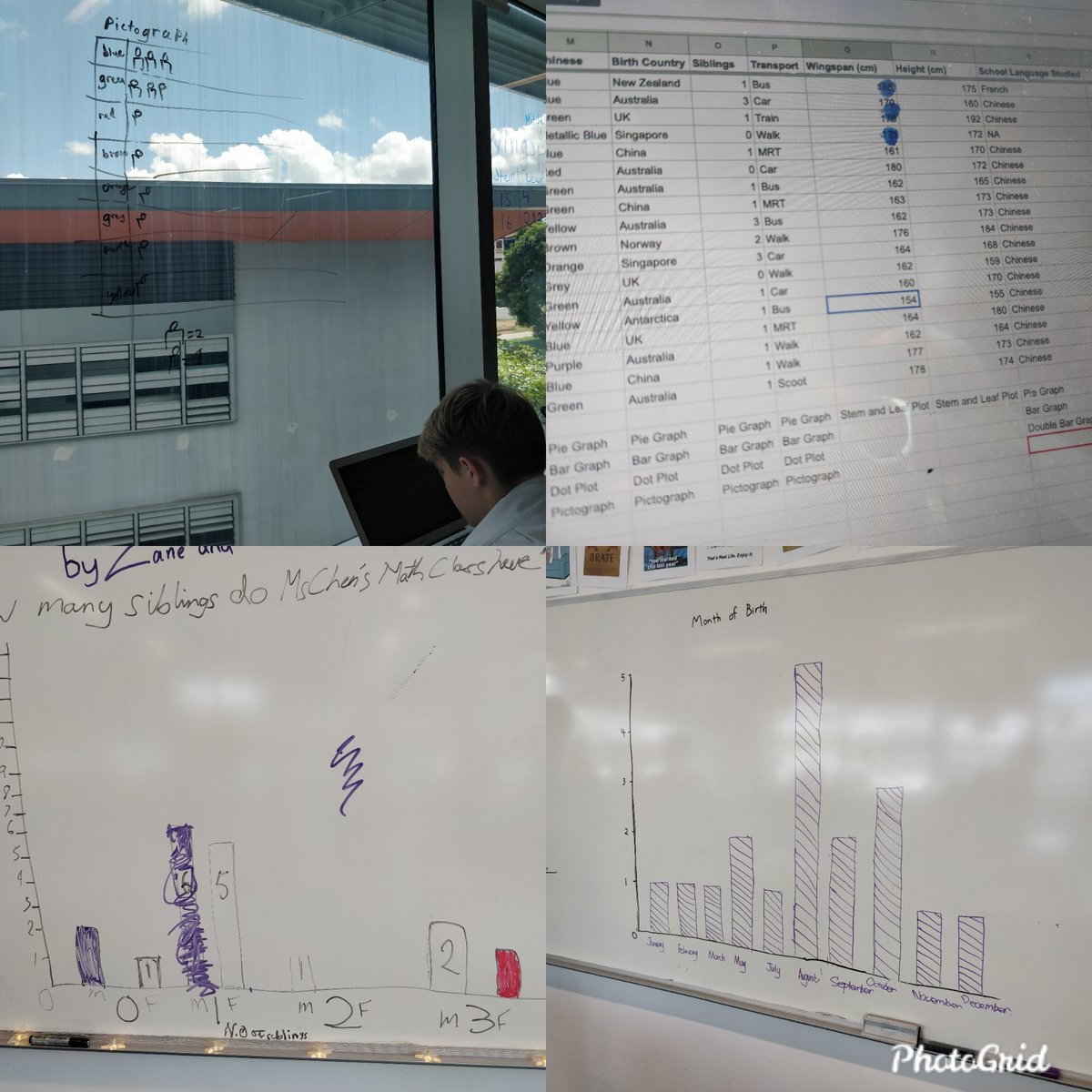 judithchen186's tweet photo. Bit of board and window fun with statistical displays yesterday! Love that the window work can look like #mathinthesky https://t.co/d2aak2DNPb