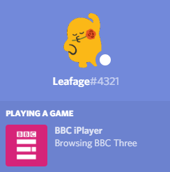 PreMiDapp's tweet photo. Thanks to @Leafagee, BBC iPlayer is now PreMiD-supported!
https://t.co/2fSqs22CIj
#bbc #bbciplayer #premid #discordrpc #richpresence #discordrichpresence
@BBCiPlayer https://t.co/BdB1heQVy8