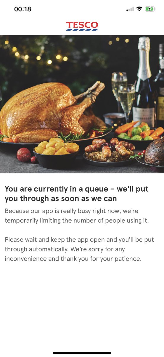 Thanks @Tesco for making me feel quintessentially British by allowing me to queue even when I’m in bed! #quintessentiallyBritish #christmasfoodshop #Britsloveaqueue