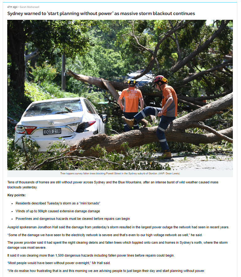 CallumHarvs's tweet photo. #ABCdown sucks, but there's something almost liberating about having content delivered in this way. Aesthetically similar to an email newsletter, which is awesome! Way to innovate @abcnews https://t.co/uvRIWhlUlz