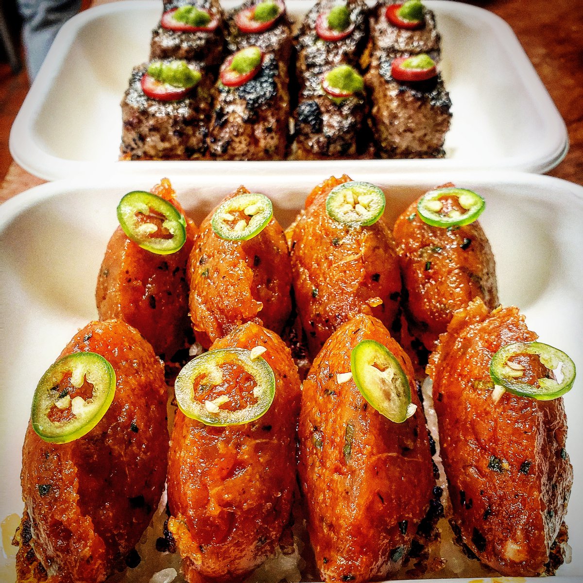 What's your favorite crispy rice topping? A. Spicy Tuna Jalapeno B