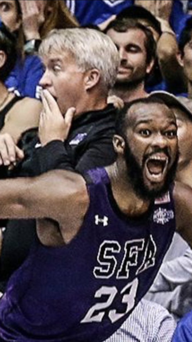 dancerjulianne's tweet photo. The face you make when SFA beats No. 1 Duke on a Buzzer-Beating Layup #SFAvsDUKE #SFAustin #sfa #basketball #DukeSFA https://t.co/z2cawcN4Nz