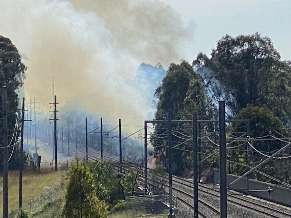 T8SydneyTrains's tweet photo. Fire and Rescue NSW @FRNSW are currently on-site.

Bus companies are being contacted to source rail replacement bus services. 

Please continue to listen out for announcements &amp; use real-time apps to check the status of your service. https://t.co/jGUcvB6DR9