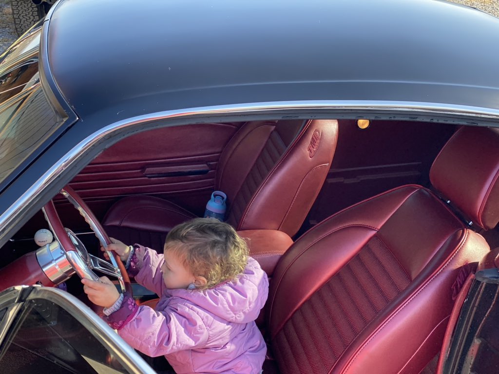 George KILLS me. Mustang was named Lucille for a very specific reason, not just what y’all know. I’ll share when I get a proper photo. Randy at kenwood rod shop surprised me with a little something. Have a great thanksgiving!! Big love to all y’all from the Morgan clan! Xojd