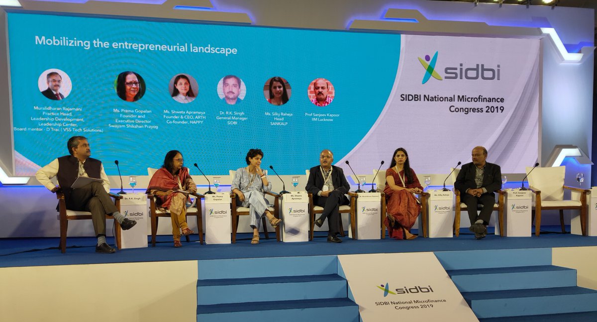 sidbiofficial's tweet photo. Session on ‘Mobilizing the entrepreneurial landscape’ at #SIDBI National #MicrofinanceCongress2019 deliberates on initiatives to create #entrepreneurship conducive ecosystem moderated by @PwC_IN . Among speakers we also have @Drrksingh25 , GM, SIDBI. @IIML @SankalpForum . https://t.co/hesFrxfATh