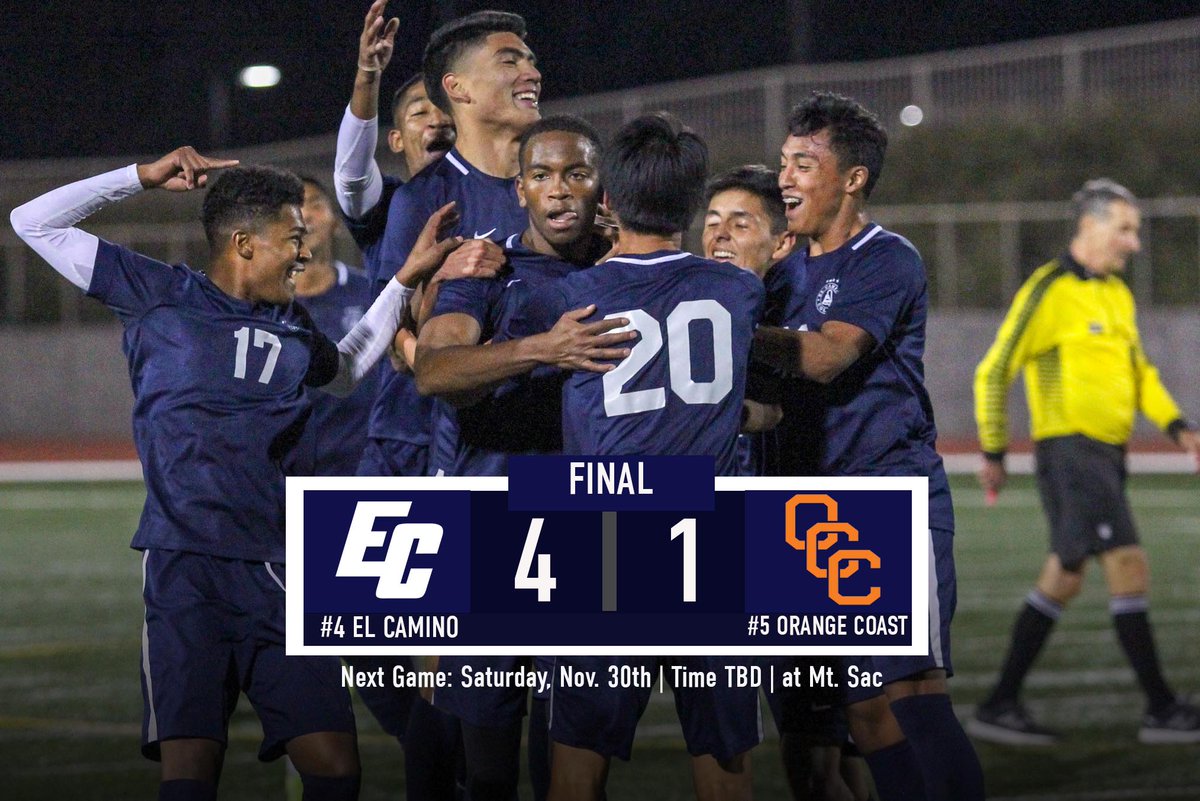 ECCWarriors's tweet photo. WINNERS!!  The Warriors men's soccer team defeated Orange Coast College in the second round of the CCCAA Southern California Regional Playoffs.   They will head to top-seeded Mt. Sac on Saturday 

📰-https://t.co/GS42lpmOkl
📸-https://t.co/3vpvYOY6Q0

#SoundTheBell #TheWarriorWay https://t.co/KE79kSIypt