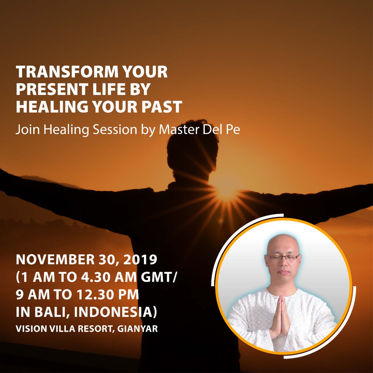 EnlightenedLif3's tweet photo. HEAL & ENERGIZE YOUR LIFE with Master Del Pe
November 30, 2019
(1.00 am to 4.30 am GMT/ 9.00 am to 12.30 pm in Bali, Indonesia)
Vision Villa Resort, Gianyar
#MasterDelPe #Enlightenment #SelfMastery #Leaders #TrinityofEnlightenment #PersonalDevelopment #Motivation #VisionVilla https://t.co/pKxDvJCagc