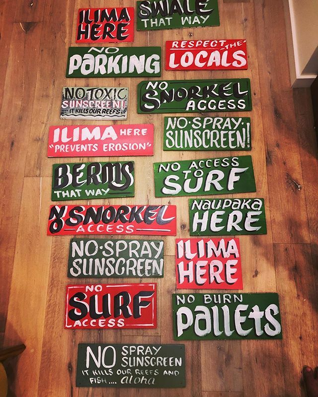 These are Shark Pit designs handmade signs are going to be installed this weekend for round two of the Honolua Clean Up and we need your help! We also have another 30yrd dumpsters worth of rubbish to fill that Uncle Les has been collecting to keep Honolu… ift.tt/2XRbpWg