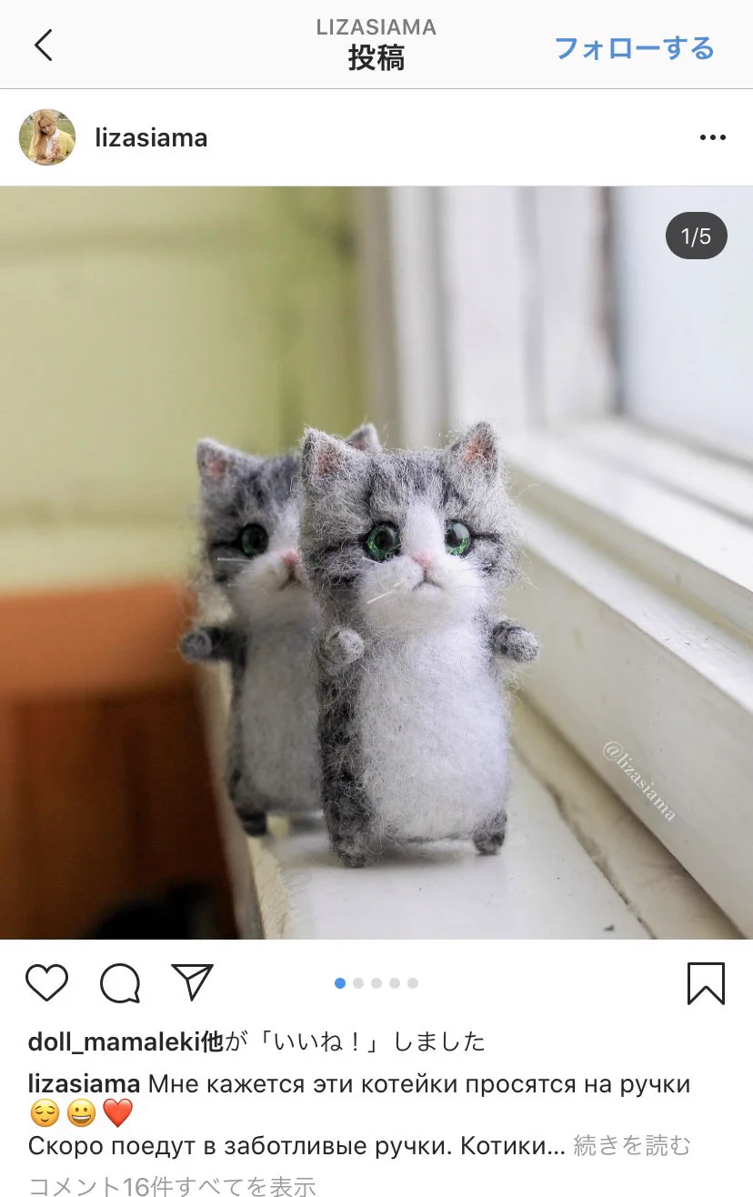 かわいすぎるｗｗロシア人の手工芸の猫！！