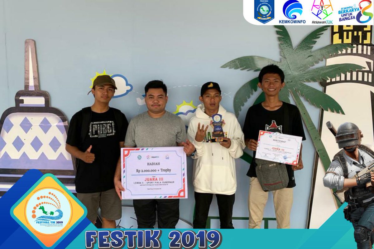 Selamat Untuk Para Pemenang Turnamen PUBGM Festik 2019 Bangka Belitung. Terus Tingkatkan Skill jangan cepat berpuas diri. Untuk yg belum menjadi juara terus berlatih jangan pantang menyerah.
#festik2019
#relawantik
#bangkabelitung
#visitbabel2021
#rtikbangkabelitung