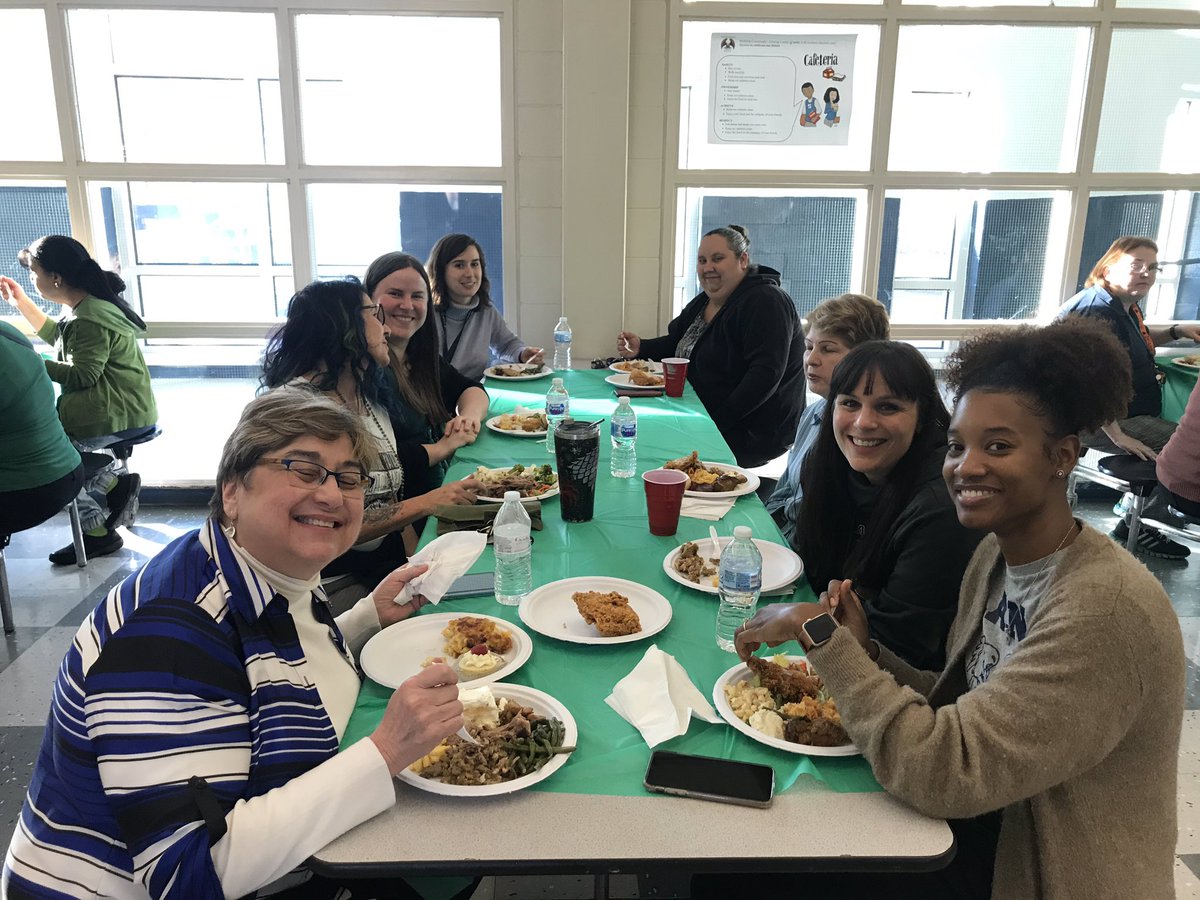 Our 5th annual SAND Community School Thanksgiving Potluck! #team #CCmatters #loveourstaff #cheerteam #chickenisgreat <a href="/teachmsshears/">Victoria Shears</a> <a href="/ChampTinker/">Lindsay Tinker</a> #Thankful