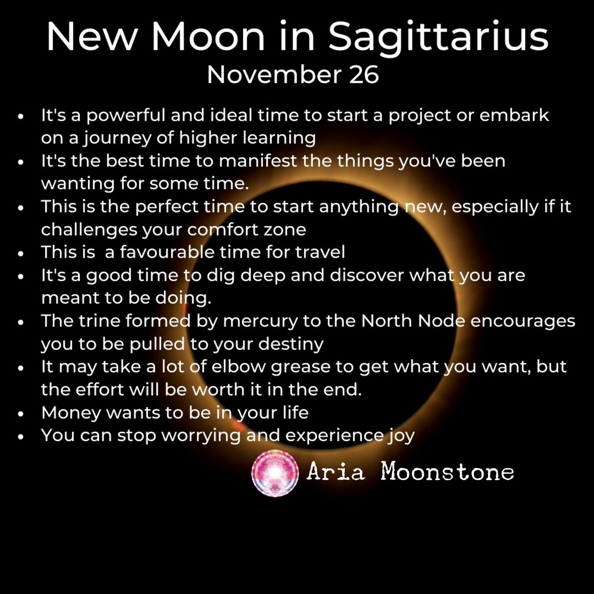 ariamoonstone1's tweet photo. It’s an amazing night to #Manifest your hearts desire.  More on IG https://t.co/m6zs9XUP9f

#NewMoonInSagittarius #newmoon #LOA #astrology https://t.co/ZceqGKo3gj