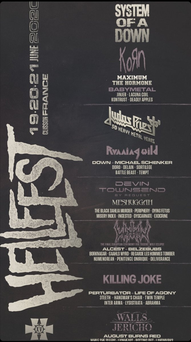 3teethfans's tweet photo. 3TƎETH will be present in HellFest 15th anniversary
#3teeth #hellfest #hellfest2020 #france🇫🇷 #operationmindfuck #3teethfans #3teethlove #industrialmusic #concert #industrialmetal #3teethshow #3teethlive #industrialrock https://t.co/8trNZu2j7D